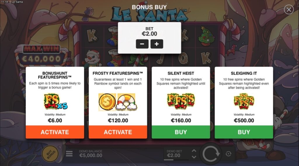 Full slot features at non UK casinos
